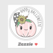 Happy Halloween | Pink Pumpkin and Polka Dots Aufkleber (Blatt)