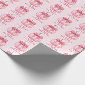 Happy Halloween Pink Pumpkin Coquette Bow Geschenkpapier (Ecke)