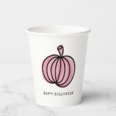 Happy Halloween Pink Pumpkin Pappbecher (Rückseite)