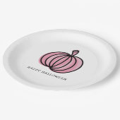 Happy Halloween Pink Pumpkin Pappteller (Schrägansicht)