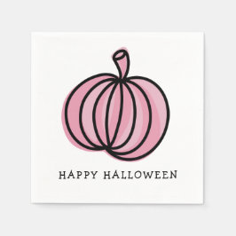 Happy Halloween Pink Pumpkin Serviette