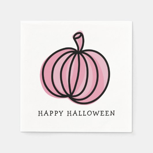 Happy Halloween Pink Pumpkin Serviette (Vorderseite)