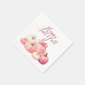 Happy Halloween Pink Pumpkin-Untersetzer Serviette (Ecke)