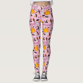 Happy Halloween Pink Spooky Festival Leggings (Vorderseite)