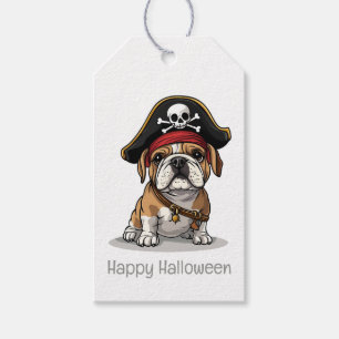 Happy Halloween Pirate English Bulldog Geschenkanhänger