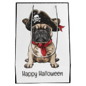 Happy Halloween Pirate French Bulldog Mittlere Geschenktüte (Rückseite)