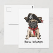Happy Halloween Pirate French Bulldog Postkarte (Vorne/Hinten)