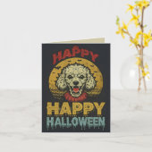 Happy Halloween-Poodle-Hund Karte (Gelbe Blume)