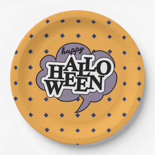 Happy halloween Pop art Pappteller (Vorderseite)