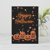 Happy Halloween Postcard Einladung (Stehend Vorderseite)