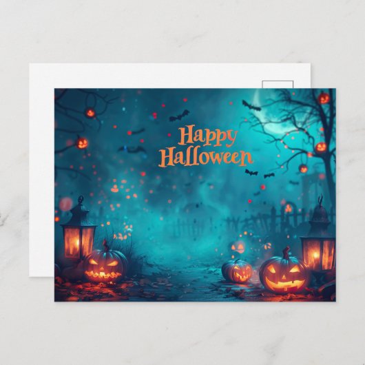 Happy Halloween Postcard Feiertagspostkarte (Vorne/Hinten)