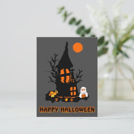 Happy Halloween Postcard Feiertagspostkarte (Stehend Vorderseite)