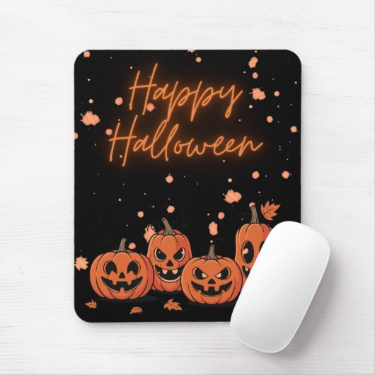 Happy Halloween Postcard Mousepad (Mit Mouse)