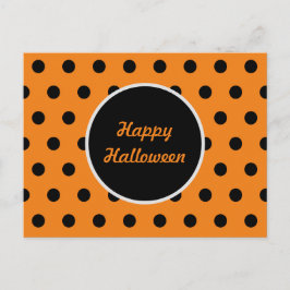 Happy Halloween Postcard (Orange & Schwarz) Feiertagspostkarte