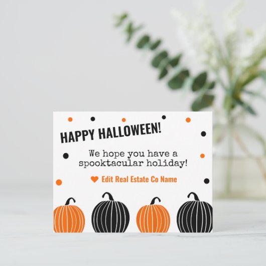 Happy Halloween Postcard - White Postkarte (Stehend Vorderseite)