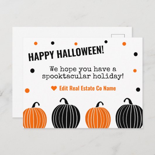 Happy Halloween Postcard - White Postkarte (Vorne/Hinten)