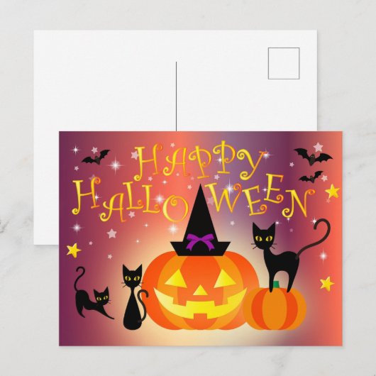 Happy Halloween Postkarte (Vorne/Hinten)