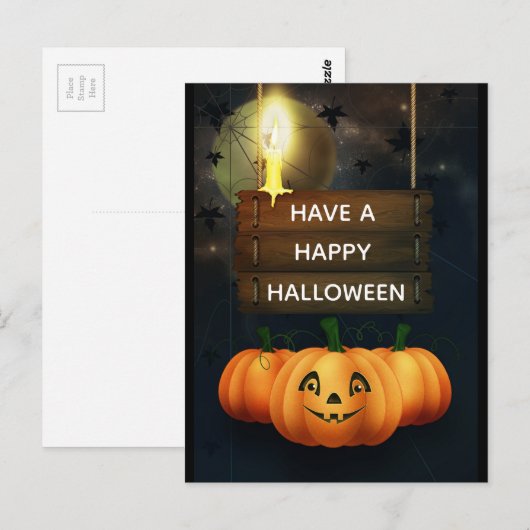 Happy Halloween Postkarte (Vorne/Hinten)