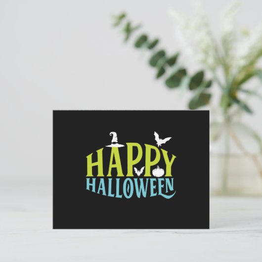 Happy Halloween Postkarte (Stehend Vorderseite)