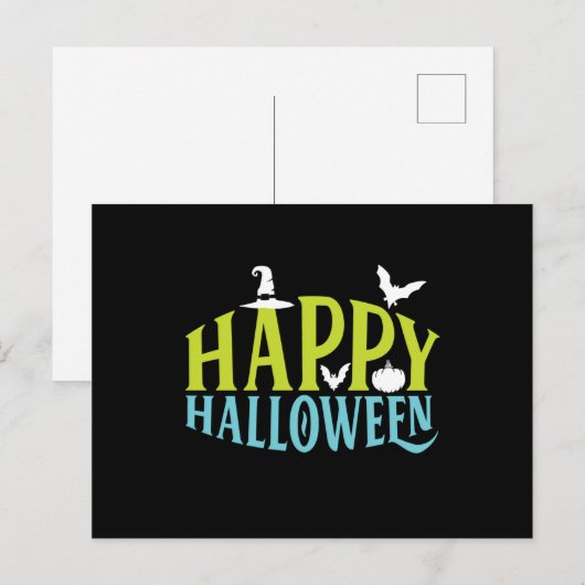 Happy Halloween Postkarte (Vorne/Hinten)
