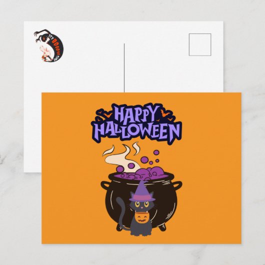 Happy Halloween Postkarte (Vorne/Hinten)