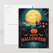 Happy Halloween Postkarte (Vorne/Hinten)