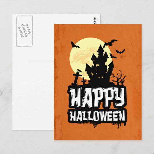 Happy Halloween Postkarte (Vorne/Hinten)