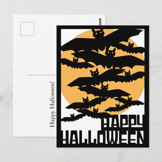 Happy Halloween Postkarte (Vorne/Hinten)