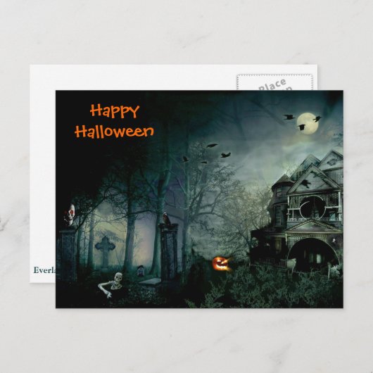 HAPPY HALLOWEEN POSTKARTE (Vorne/Hinten)