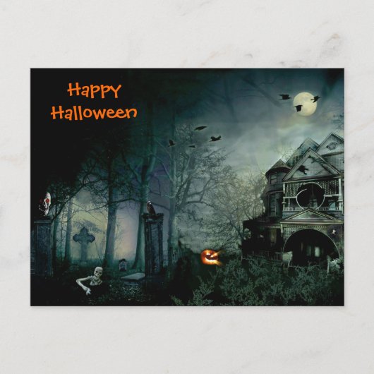 HAPPY HALLOWEEN POSTKARTE (Vorderseite)