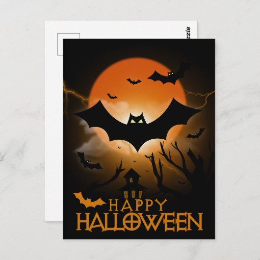 Happy Halloween Postkarte (Vorne/Hinten)