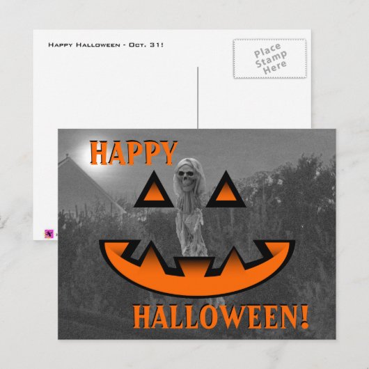 Happy Halloween Postkarte (Vorne/Hinten)