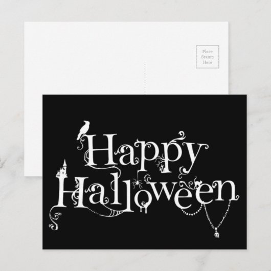 Happy Halloween Postkarte (Vorne/Hinten)