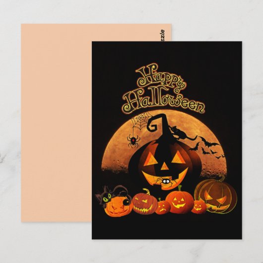 Happy Halloween Postkarte (Vorne/Hinten)