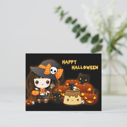 Happy Halloween Postkarte (Stehend Vorderseite)