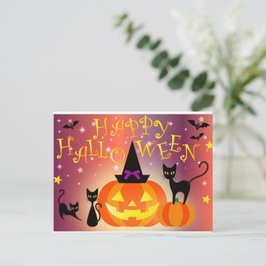 Happy Halloween Postkarte (Stehend Vorderseite)