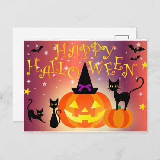 Happy Halloween Postkarte (Vorne/Hinten)