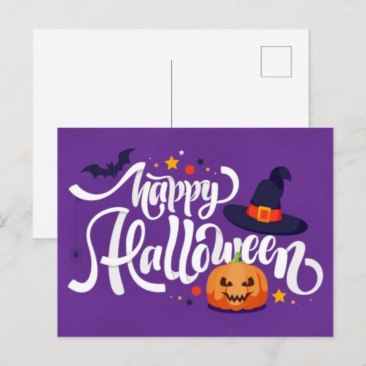 Happy Halloween Postkarte (Vorne/Hinten)