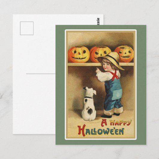 Happy Halloween Postkarte (Vorne/Hinten)