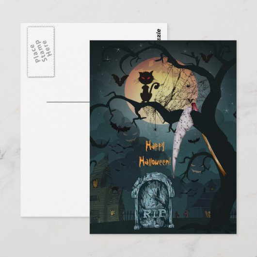 Happy Halloween Postkarte (Vorne/Hinten)