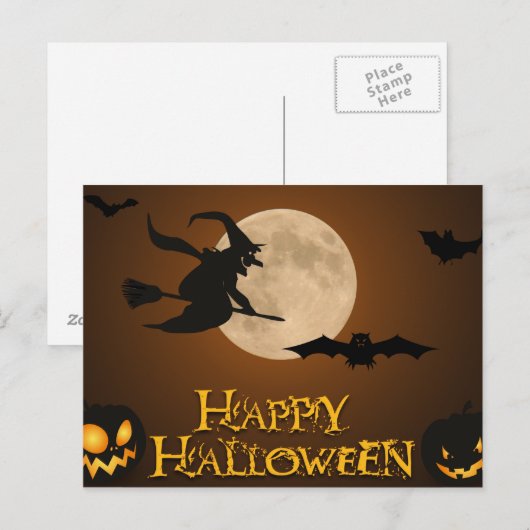 Happy Halloween Postkarte (Vorne/Hinten)