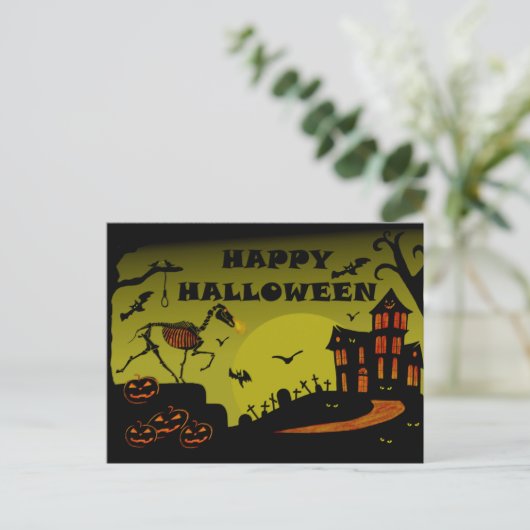 Happy Halloween Postkarte (Stehend Vorderseite)
