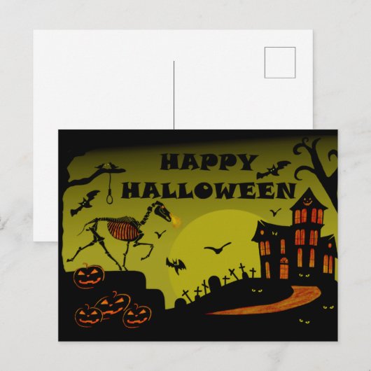 Happy Halloween  Postkarte (Vorne/Hinten)