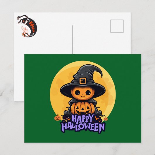 Happy Halloween Postkarte (Vorne/Hinten)