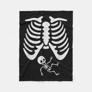 Happy Halloween Pregnant Baby Skeleton Spooky Seas Fleecedecke