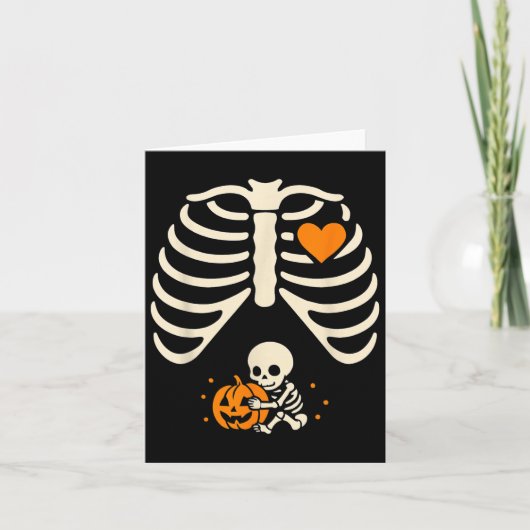 Happy Halloween Pregnant Baby Skeleton Spooky Seas Karte (Vorderseite)