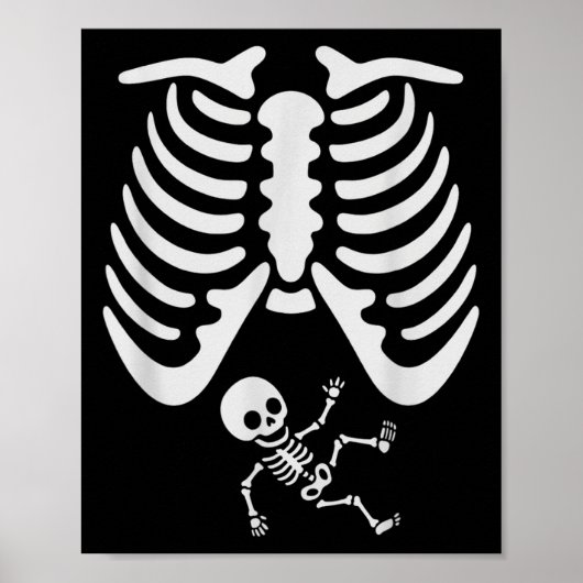 Happy Halloween Pregnant Baby Skeleton Spooky Seas Poster (Vorne)