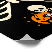 Happy Halloween Pregnant Baby Skeleton Spooky Seas Poster (Ecke)