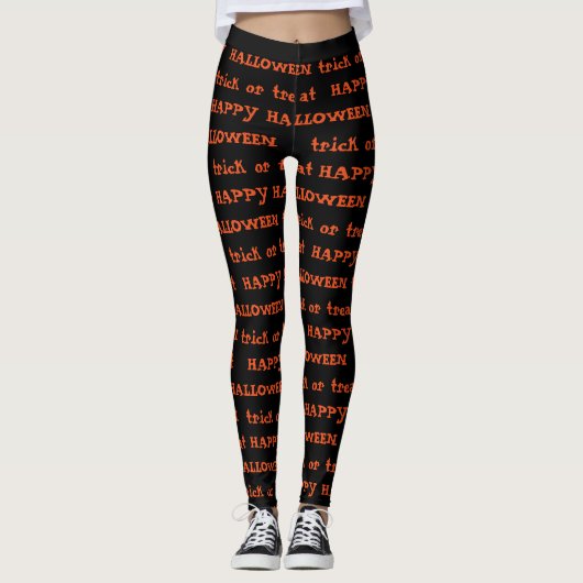Happy Halloween Print Damen Leggings (Vorderseite)