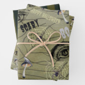Happy Halloween Psychedelic Mushroom Muster Geschenkpapier Set (Beispiel)